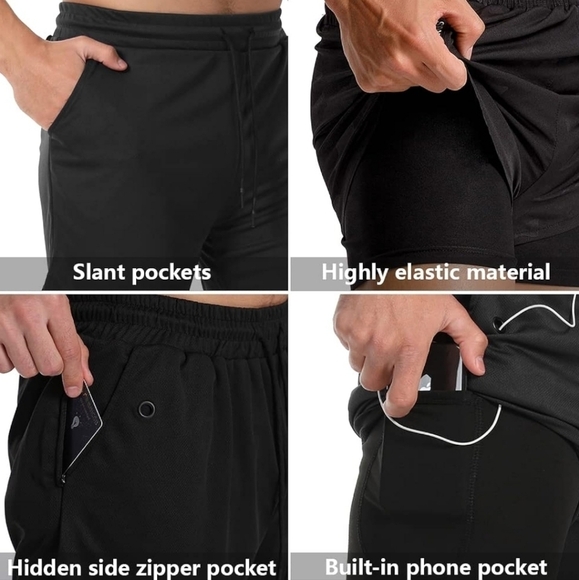 NWT JWJ Men's 2n1 Workout Shorts szXL - Picture 3 of 6